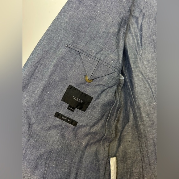 J.Crew LudLow Size 40s Mens Linen Sport Coat Blazer Gray Minimalist Old Money - Picture 11 of 16